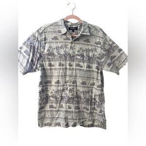 North River Outfitter’s Men’s Ash Hawaiian Button Shirt - Size L 100% Cotton
